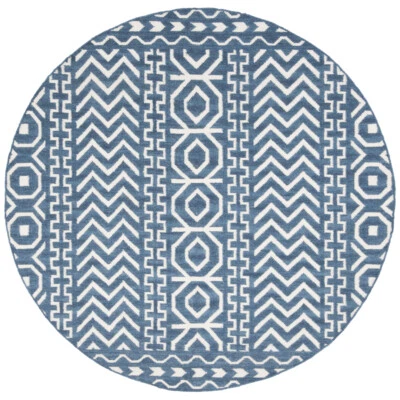 SAFAVIEH Dhurries DHU572A Handwoven Dark Blue /Ivory Rug - Image 1 of 4