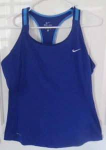 Nike Damen Dri-FIT Racerback Tank Top mit integriertem BH Blau Übergröße 1X Neu - Bild 1 von 2