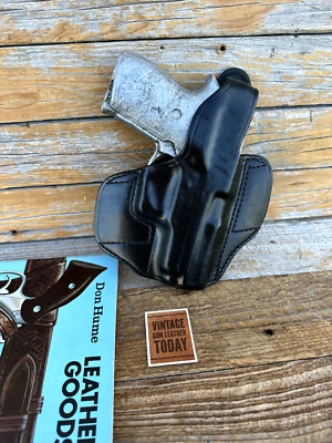 Vintage Don Hume Black Leather H721 OWB Holster For Sig Sauer P245 Right - Image 1 of 2