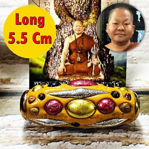 Takrut Leklai Magic Mix 59Kind Somporn Protect Life gelb 5 cm thailändisches Amulett 16196 - Bild 1 von 9