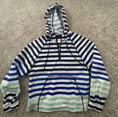 Chaqueta de lluvia para mujer Hunter Target azul a rayas con capucha talla pequeña Foto 1 de 4