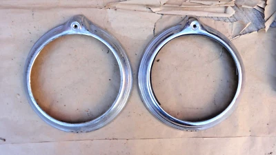 1946 1947 1948 Pontiac HEADLIGHT BEZELS / RINGS Original GM pair 1942 - Image 1 of 4