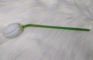 Antique 1920s BIMINI Art Deco Germany Satin Glass Tulip White 8 inch - Picture 1 of 11