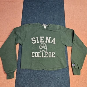 Siena College Cropped Champion Adult Sweatshirt XS Green Pullover Long Sleeve V5 - Picture 1 of 9