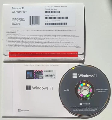 Microsoft Windows 11 Pro 64Bit Deutsch OEM COA DSP LCP + DVD PROFESIONAL KEY - Bild 1 von 2