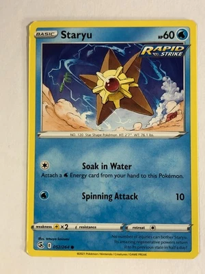 Pokemon TCG Fusion Stirke Miscut Error Staryu 052/264 Near Mint - Image 1 of 3