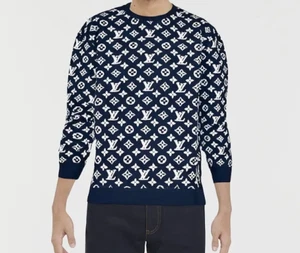 Louis Vuitton Full Monogram Jacquard Long Sleeve Crew - Picture 1 of 5