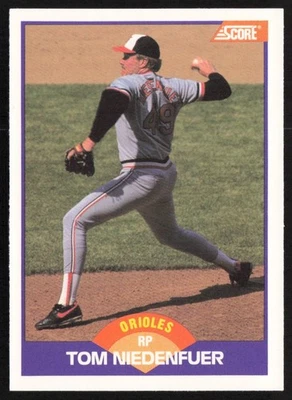 1989 Score Tom Niedenfuer Baltimore Orioles #252 - Image 1 of 2