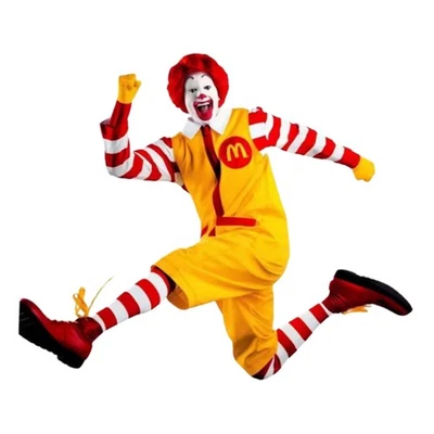 Ronald Clown Kostüm Herren - McDonald's Onkel Cosplay für Karneval Halloween