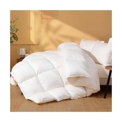 Feather Down Comforter Super King Size, Ultra Soft 100% Cotton Duvet Insert, ... - Image 1 of 4