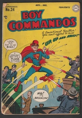DC BOY COMMANDOS No. 24 (1947) Crazy-Quilt Appearance! VG - Image 1 of 4