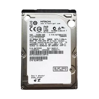 Hitachi 500GB HTS725050A9A364 7200RPM SATA 2.5" Laptop HDD Hard Disk Drive - Image 1 of 4