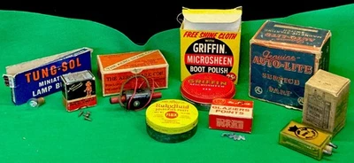 Vintage Lot Of 8 Hardware Store Supplies w/cool Advertisements & Boxes - Image 1 of 4