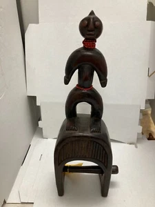 Vintage African Wooden Namji Doll on a stand/bobbin - Picture 1 of 6