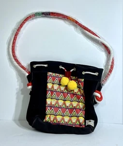 Nu Skin Südafrika 2018 Crossbody Boho Handtasche Leder Mehrfarbig Bommel NEU - Bild 1 von 8