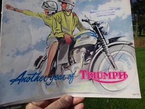 1961 Foldout Sales Brochure Catalog- Another Year Of Triumph Motorcycle 12 Pg - Picture 1 of 6
