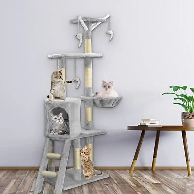 U 'KING Kratzbaum xxl Katzenbaum Katzenkratzbaum mit Höhlen Sisalstämmen Sisal 143cm