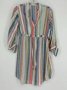 Abito Camicia Donna Hint of Blush Multicolore Righe Maniche Lunghe Taglia S - Foto 1 di 10