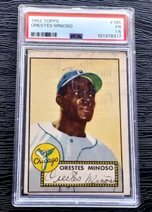 1952 TOPPS MINNIE MINOSO ROOKIE BASEBALL CARD #195 ***NICE CARD*** PSA 1.5 FAIR - Picture 1 of 4