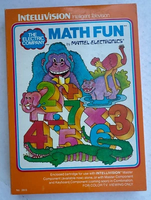 Intellivision Mattel Electronics Math Fun Cartridge w/ Instructions Original Box - Image 1 of 4