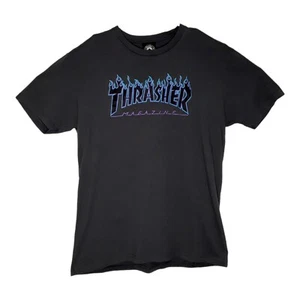 Thrasher Magazine Men's Size Small Purple Flame Skater San Fran Gray T- Shirt - Picture 1 of 9