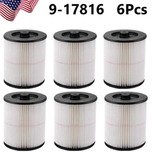 6x Ersatz Kartuschenfilter für Shop Vac Craftsman 17816 Nass Trocken Luftfilter - Bild 1 von 13