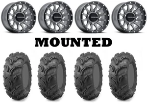 Kit 4 Maxxis Zilla Tires 26x9-14/26x11-14 on Raceline Trophy Gray Wheels POL - Picture 1 of 5