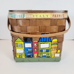 Caro Nan 1978 Penny Basket borsetta vintage dipinta a mano firmata Wichita - Foto 1 di 24