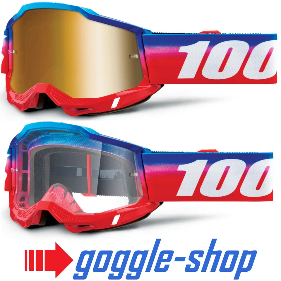 Gafas 100% Percent ACCURI 2 Motocross MX MTB - Unity Rojo Azul - Lentes Espejo - Imagen 1 de 1