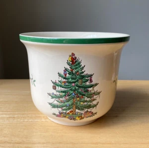 SPODE CHRISTMAS TREE 5 3/8" Cachepot - England - EUC - Picture 1 of 8