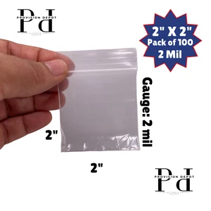 100 TASCHEN - Clear Line 2"" x 2"" Versiegelung Kunststoff für Lebensmittel Wiederverschließbare Mini-Taschen - Bild 1 von 2