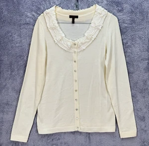 Escada 100% Cashmere and Silk Cardigan 34 UK 8 10 Cream pearlescent Knit Italy - Picture 1 of 10