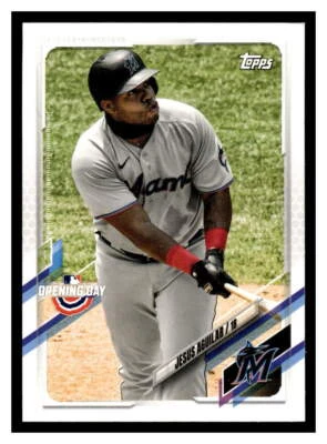2021 Topps Opening Day  #76 Jesus Aguilar - Miami Marlins - Image 1 of 2