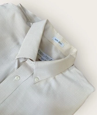 Joseph & Feiss Shirt Mens 18 36/37 Tall Ivory Stripe Button Down Chest Pocket - Image 1 of 4