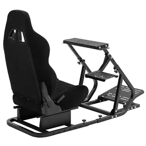 Minneer Driving Sim Cockpit Frame Con Sedile Rosso/Nero Compatibile Per Stand - Photo 1/18