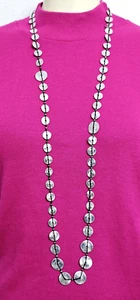 COLLAR MUJER CHICOS tono plata metal 43"" a 47"" largo precioso declaración pc - Imagen 1 de 14