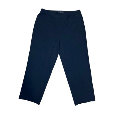 Pantalones de vestir negros Ashley Stewart talla 20 pierna recta nuevos con etiquetas Foto 1 de 4