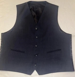 Gilet Gilet Uomo 2XL Lana Navy Scollo a V Bottoni Lusso RN 72219 - Foto 1 di 11