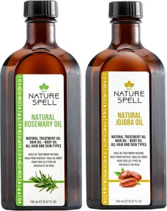 Nature Spell Hair Growth Duo with Rosemary & Jojoba Oils, Pre-Diluted Oil Set to - Picture 1 of 9