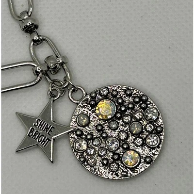 Conjunto de joyas collar pendientes estrella celestial colgante tono plata estrás Foto 1 de 4