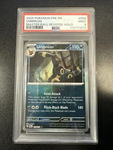 Umbreon (Patrón Master Ball) 059/131 Sv: Prismatic Evolutions Holo PSA 9 JL - Imagen 1 de 2