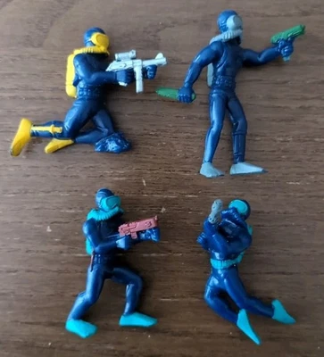 复古 1987 年美泰 GUTS G.U.T.S. 水肺水下动作玩偶军队 4 件装 — 第 1/4 张图片