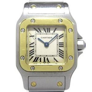 Auth Cartier Santos Galbee SM W20012C4 9******* Silver 18K Yellow Gold Women's - Picture 1 of 13