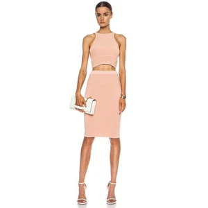 SIMKHAI Knit Rib Pencil Rayon-Blend Skirt Pink Small - Picture 1 of 6
