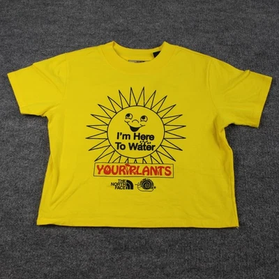 Camisa de cerámica North Face Online para mujer XL recortada amarilla manga corta plantas Foto 1 de 4