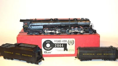 HO Brass Norfolk & Western 'A' class 2-6-6-4 w/Aux. Tender Cust.Paint #1212 Key - Image 1 of 4