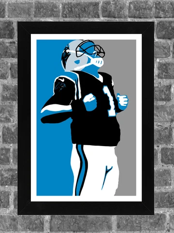Carolina Panthers Cam Newton Portrait Sports Print Art 11x17 Cover