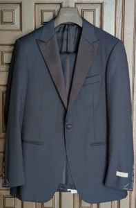 CANALI 100% Wool Modern Fit Peak Lapel Tuxedo, Blue, Size 40 S (50 EU) NWOT - Picture 1 of 9
