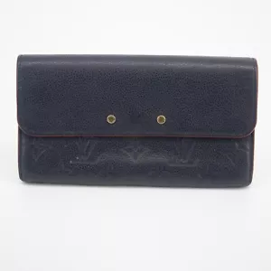 EBAY LIVE Louis Vuitton Navy Monogram Empreinte Portefeuille Pont Neuf #2033 - Picture 1 of 8