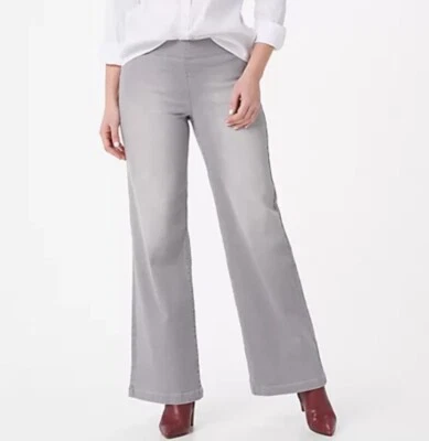 NYDJ Pull-On Wide-Leg Pants- Clean Grace Reg 10 A395057 - Image 1 of 4